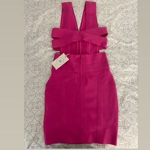 Bandage hot pink mini dress